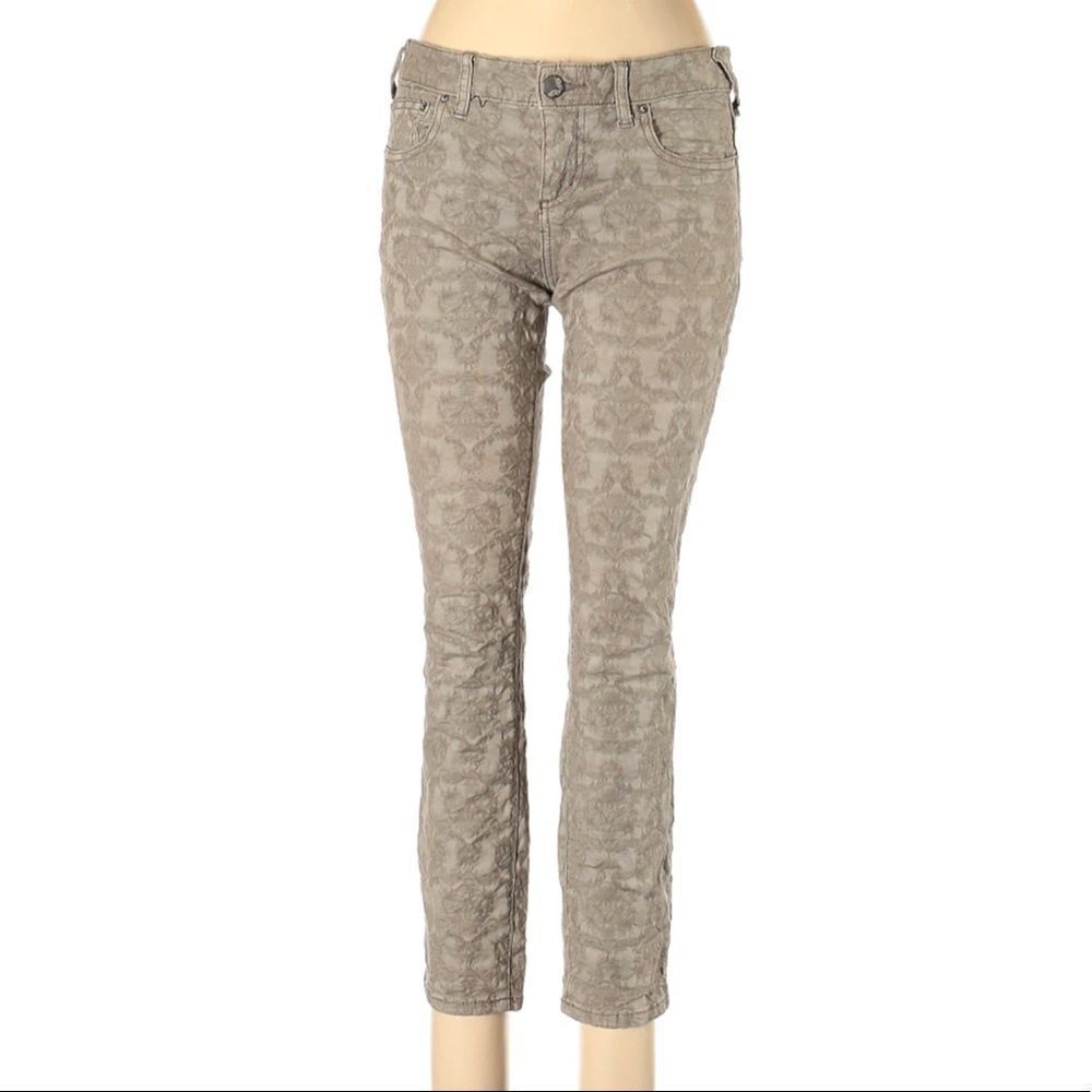 Free People Jacquard Textured Ankle Mid Rise Jeans - Picture 6 of 6